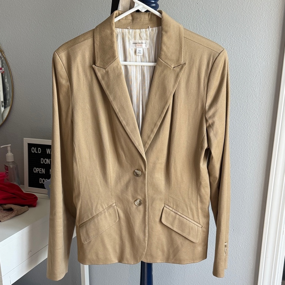 Isaac Mizrahi Tan Tailored Blazer, Size 12